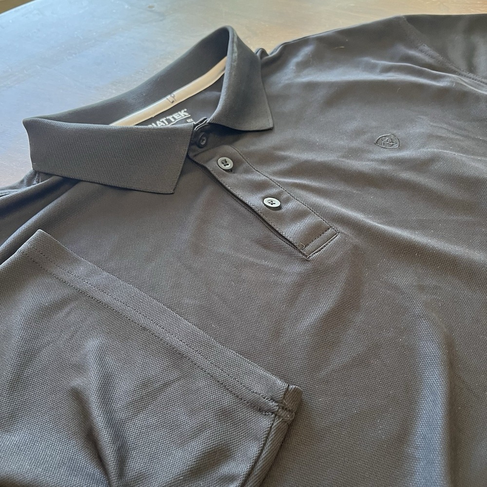 Ariat Ariattek Heat Series Men's Polo Shirt size XL Black Neutral Outdoor